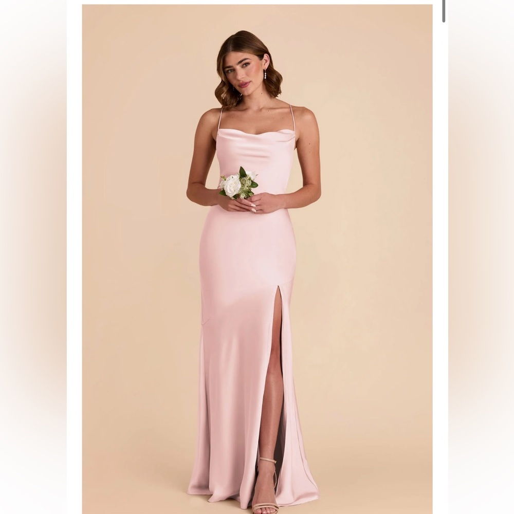 Olivia Matte Satin Bridesmaid Dress in Pale Blush